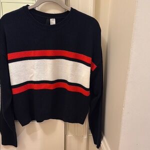 Black and Red Striped Women's Sweater